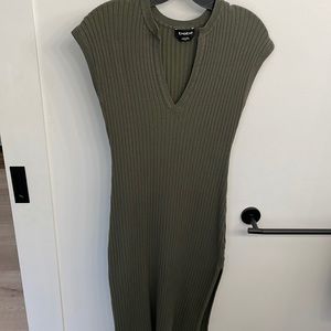Olive Green Knit Dress